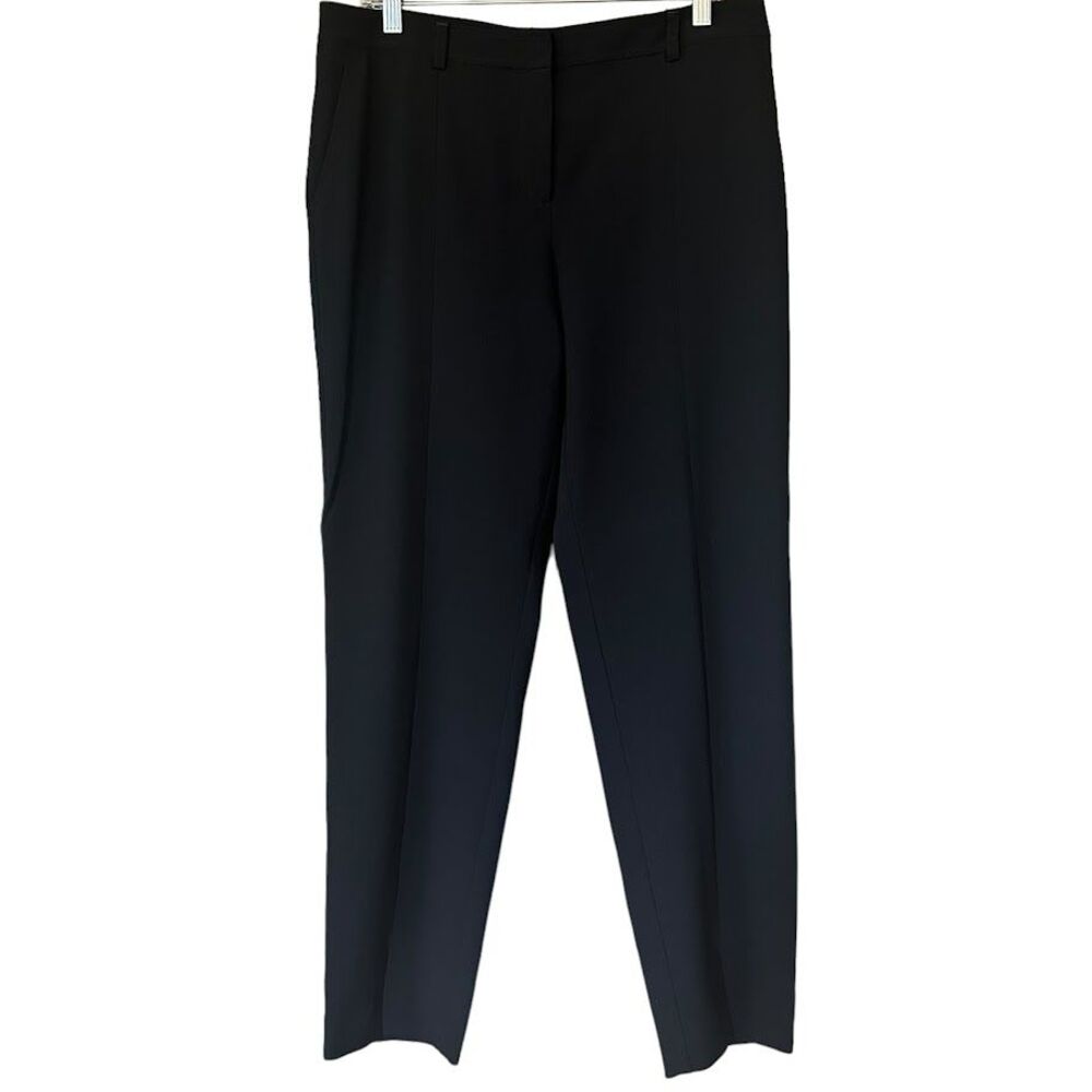 St. John Cavier Black Jennifer‎ Crepe Marocain Tapered Leg Ankle Pant Womens 10